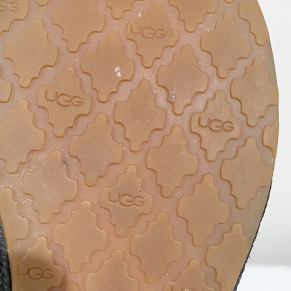 UGG Drina Beaded Bow Leather Slip On Fringe Moccasin Loafer Flats Black Size 6 - Picture 12 of 14